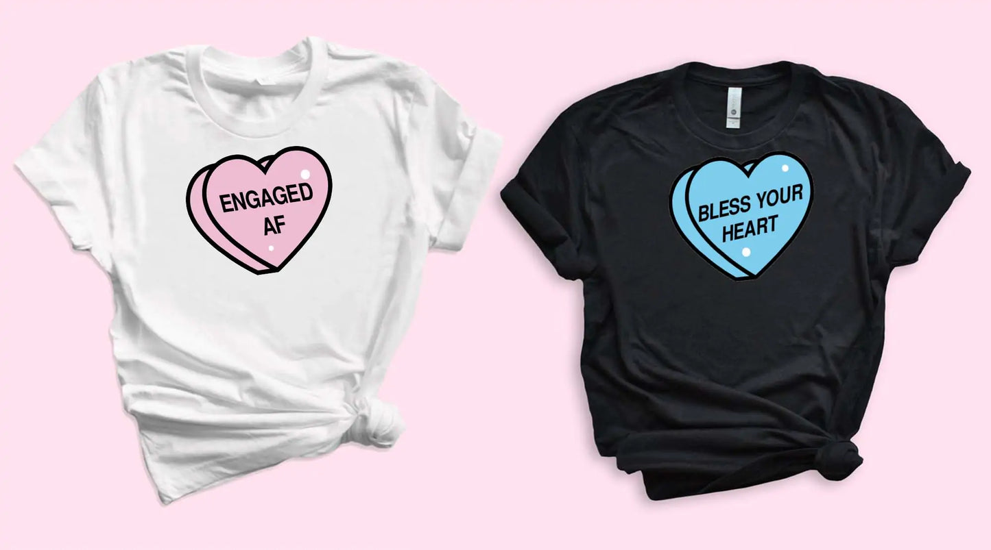 Conversation Heart Shirts❤️🧡💙💛 Phrase + Color Options! For Your Nashville Bachelorette Party