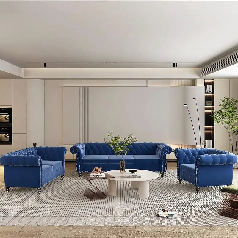 Living Room 3-piece Leather Sofa Set