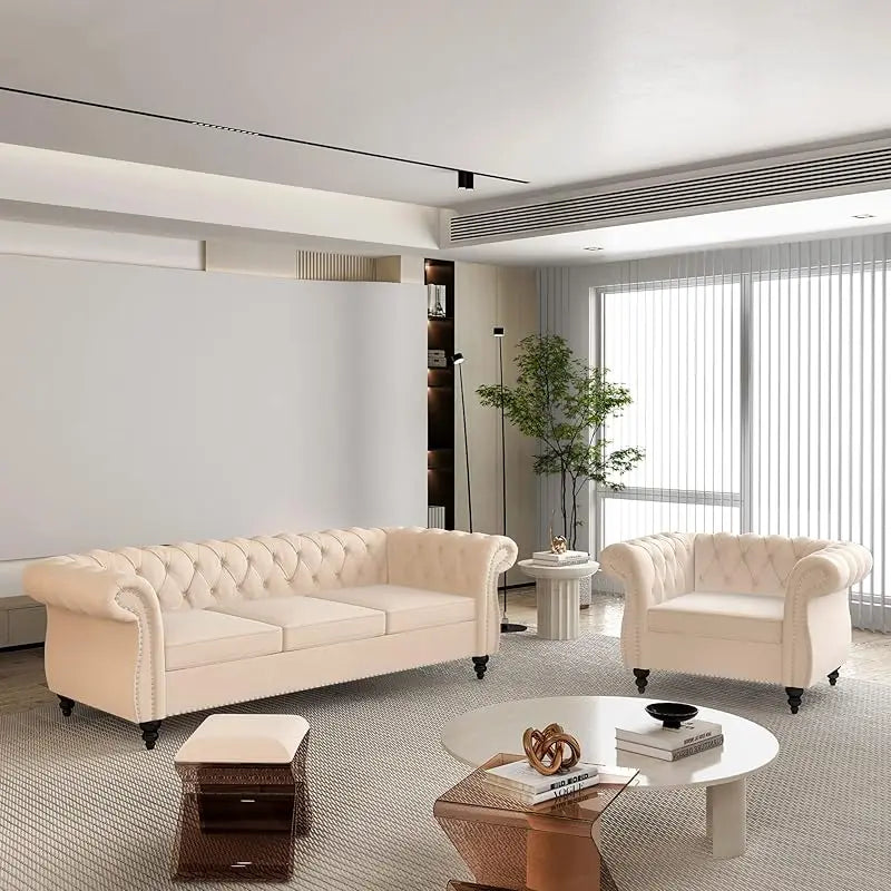 Living Room 3-piece Leather Sofa Set
