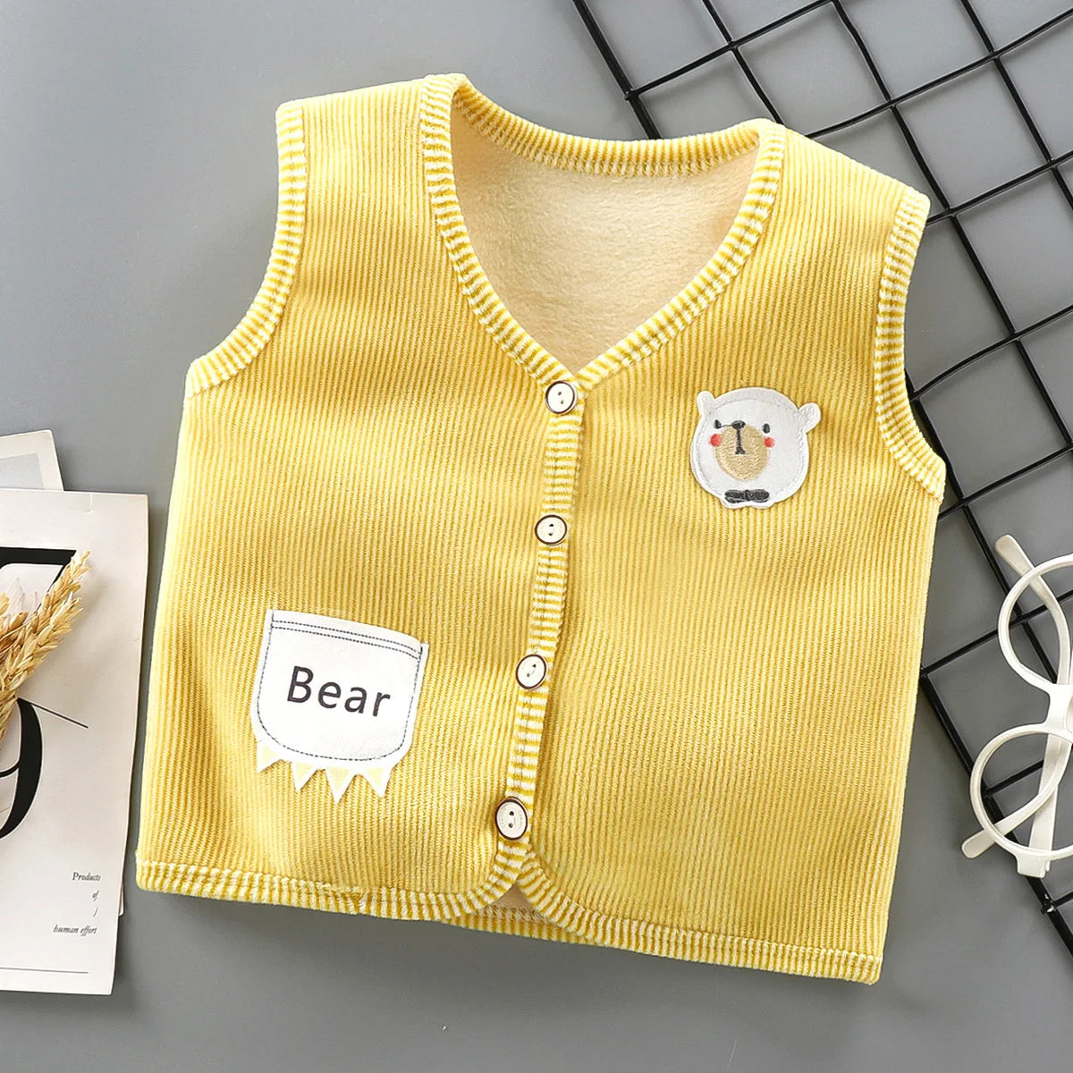 Kids Velvet Vest for Autumn/Winte