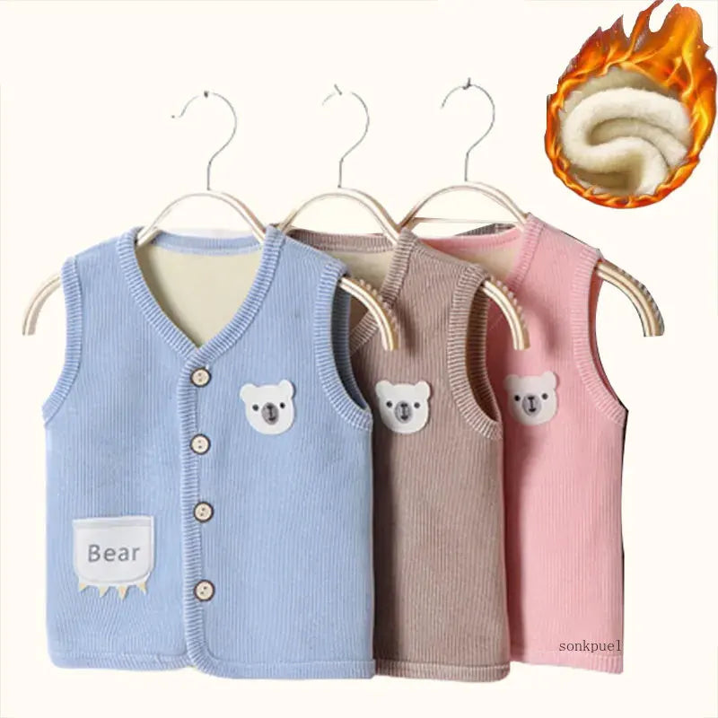 Kids Velvet Vest for Autumn/Winte