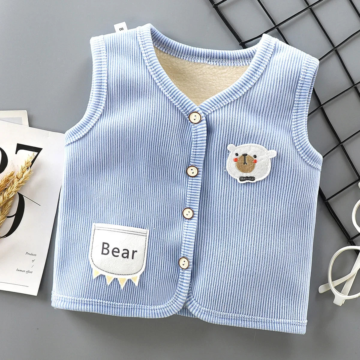Kids Velvet Vest for Autumn/Winte