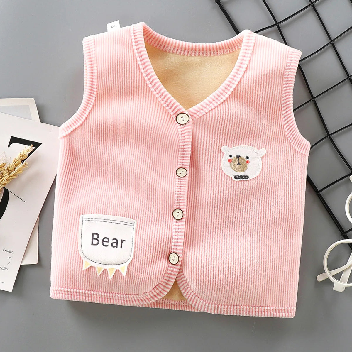 Kids Velvet Vest for Autumn/Winte