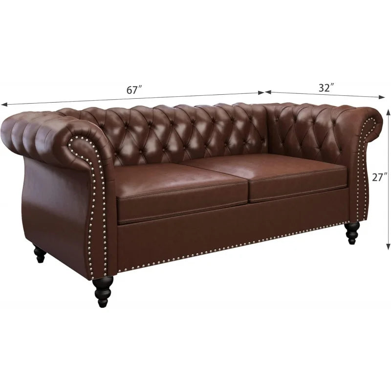 Living Room 3-piece Leather Sofa Set