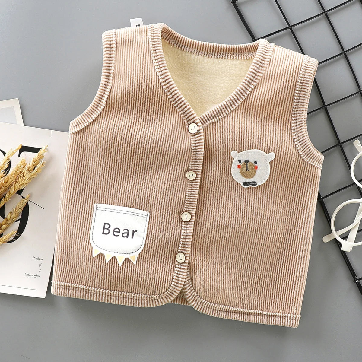 Kids Velvet Vest for Autumn/Winte