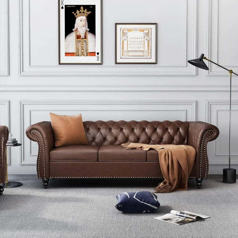Living Room 3-piece Leather Sofa Set