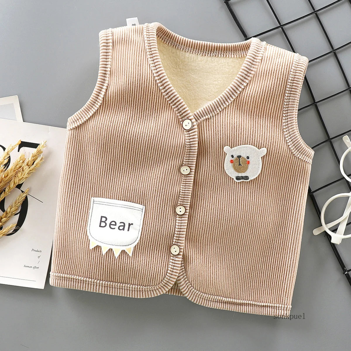 Kids Velvet Vest for Autumn/Winte