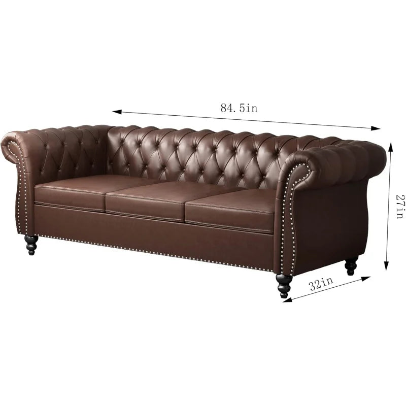 Living Room 3-piece Leather Sofa Set